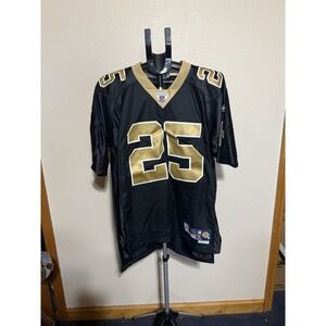Reggie Bush Saints Jersey Medium Reebok NFL On Field Black Gold